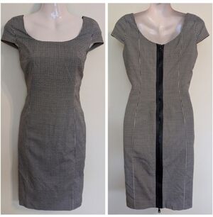 Vintage Versace Black And White Houndstooth Dress 40